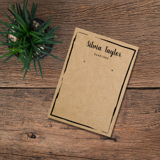 simple craft paper Earring frame display add logo Business Card