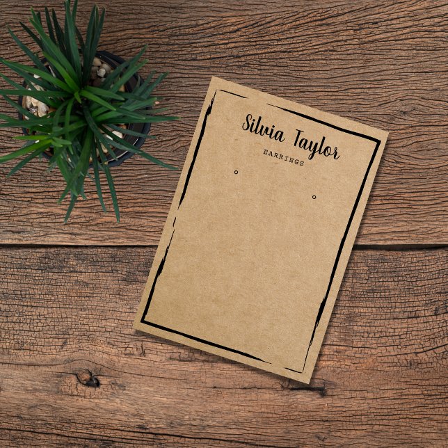 simple craft paper Earring frame display add logo Business Card (Creator Uploaded)