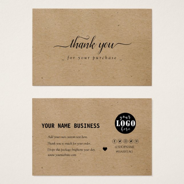 Simple Craft Thank You  | Custom Your Logo  (Front & Back)