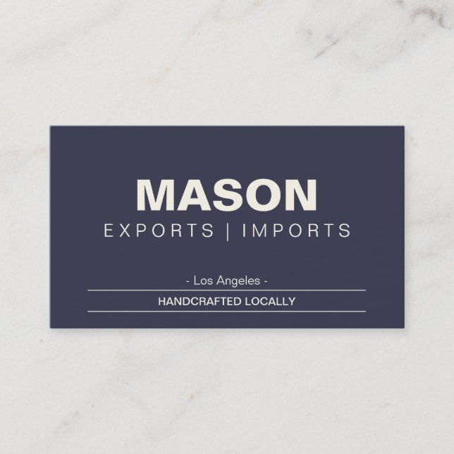 Simple | Cream/Blue Business Card (Front)