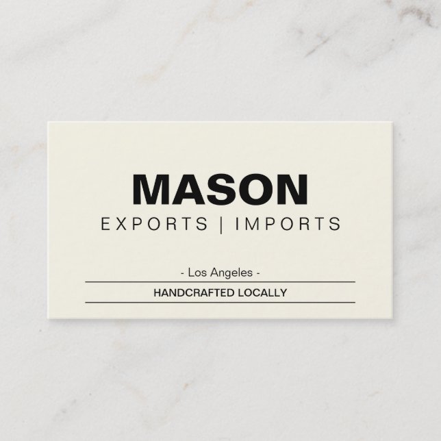 Simple | Cream Business Card (Front)