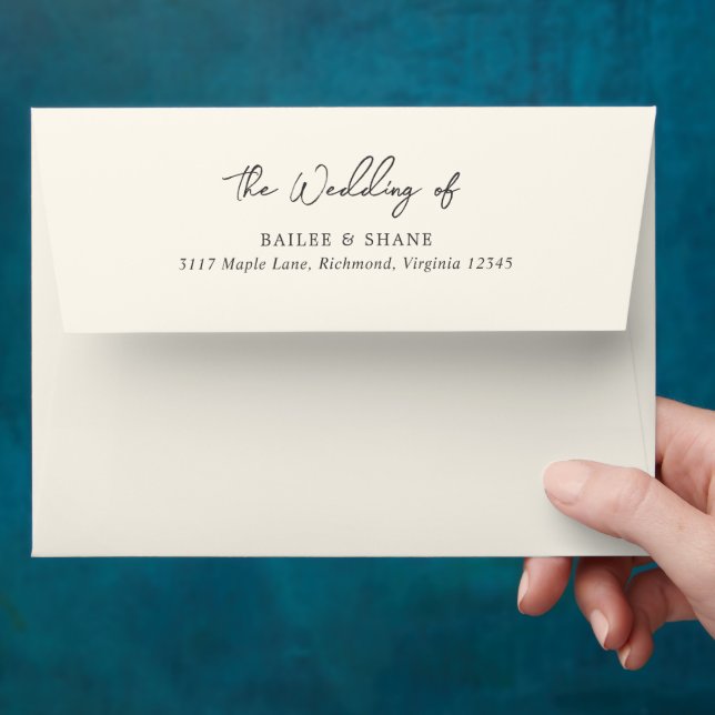 Simple Cream Modern Wedding Envelope (Hand)