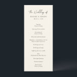 Simple Cream Modern Wedding Program<br><div class="desc">Elegant wedding program featuring a simple and minimal layout with "The Wedding of" in a contemporary script typography.  A classic design with a modern touch.</div>