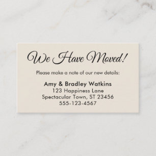 Simple Cream We Have Moved Change of Address Enclosure Card