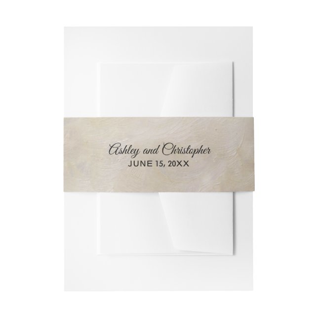 Simple Cream Wedding Belly Band Invitation Belly Band (Front Example)