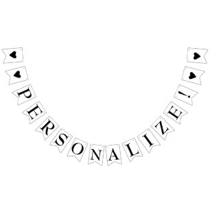 Simple Create Your Own Cute Black Hearts Party  Bunting