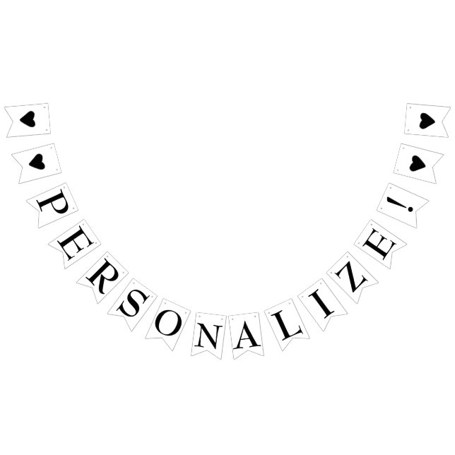 Simple Create Your Own Cute Black Hearts Party  Bunting (All)