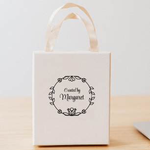 Simple Created By Custom Name Rubber Stamp