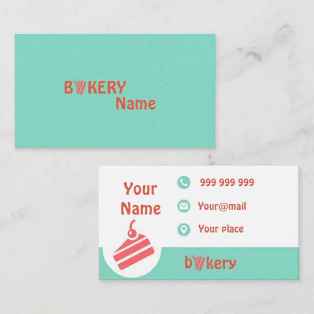 Simple creative bakery two side business card (Front/Back)