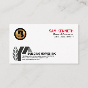 Simple Creative Elegant Abstract Home Construction Business Card