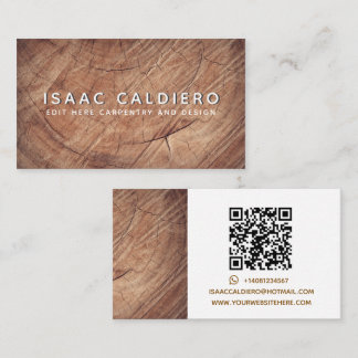 Simple Creative Wood Texture Rustic Carpenter Business Card