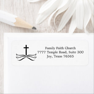 Simple Cross Church Return Address Label