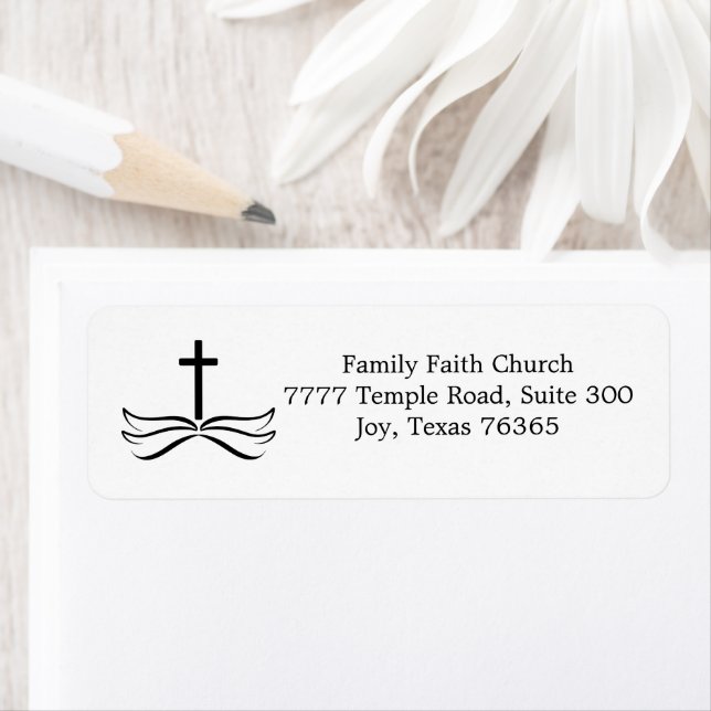 Simple Cross Church Return Return Address Label (Insitu)
