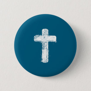 Simple Cross Faith Minimal Christian Symbol 6 Cm Round Badge
