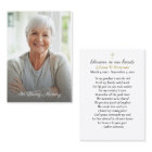 Simple Cross Photo Funeral Memorial Prayer Card 
