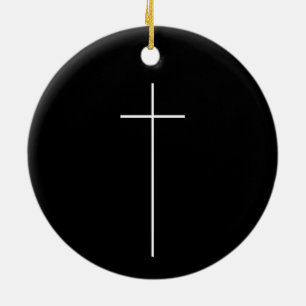 Simple Cross Religious Crucifix Christian Catholic Ceramic Ornament