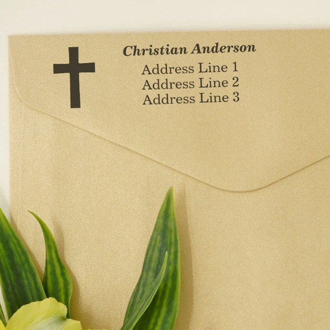 Simple Cross Return Address Self-inking Stamp (Simple Cross Return Address Self-inking Stamp)