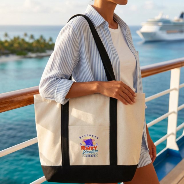 Simple Cruise Day Excursion Personalise Tote Bag (Creator Uploaded)