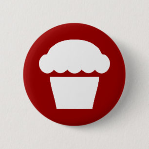 simple cupcake / muffin 6 cm round badge