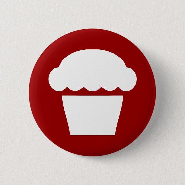 simple cupcake / muffin 6 cm round badge (Front)