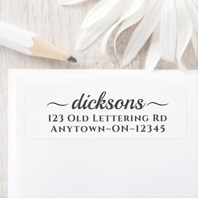 Simple Cursive Family Name Script Return Address Label (Insitu)