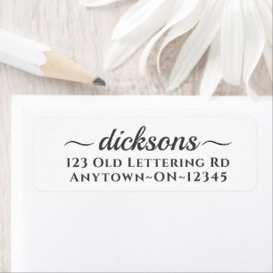 Simple Cursive Family Name Script Return Address Return Address Label