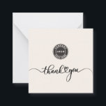 Simple Cursive Script Business Logo Thank You Card<br><div class="desc">Add your company logo and brand assets, as well as your website address and a custom message by clicking the "Personalise" button above. Available in other colours and sizes. No minimum order quantity and no setup fee. Order as many or as fewer as required for your established or startup business....</div>