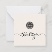 Simple Cursive Script Business Logo Thank You
