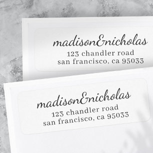 Simple Cursive Script Elegant Chic Return Address Label