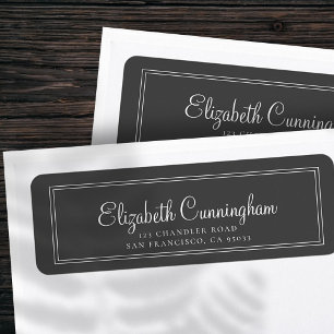 Simple Cursive Script Return Address Label