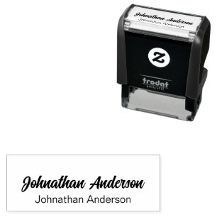 Simple Cursive Signature and Printed Name Template Self-inking Stamp