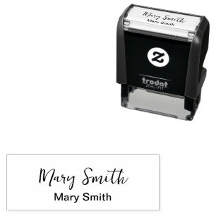 Simple Cursive Signature and Printed Name Template Self-inking Stamp