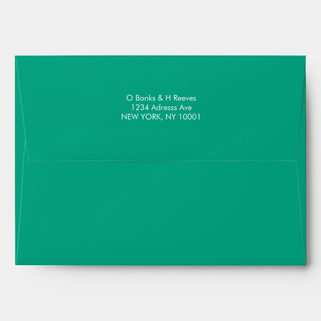Simple custom address bright green colour envelope (Back (Top Flap))