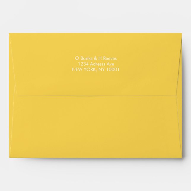 Simple custom address bright yellow colour envelop envelope (Back (Top Flap))