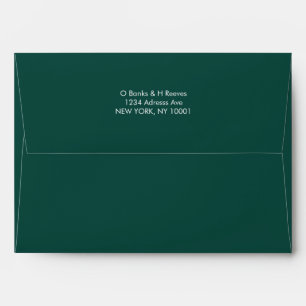 Simple custom address emerald green envelope