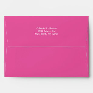 Simple custom address hot pink colour envelope