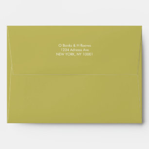Simple custom address lime green colour envelope