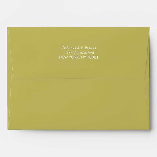 Simple custom address lime green colour envelope (Back (Top Flap))