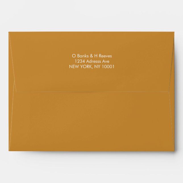 Simple custom address mustard yellow envelope (Back (Top Flap))
