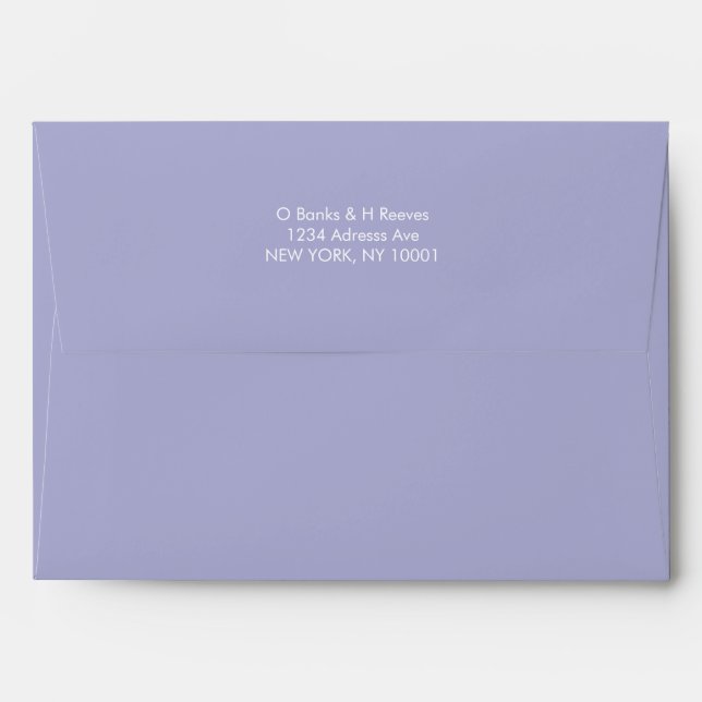 Simple custom address pastel purple envelope (Back (Top Flap))