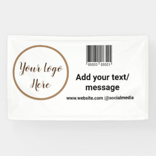 simple custom barcode add your text website QR Sq Banner