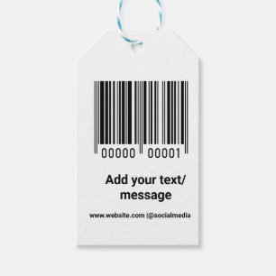 simple custom barcode add your text website QR Sq Gift Tags