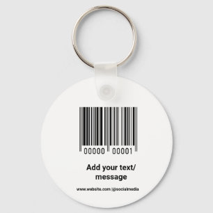 simple custom barcode add your text website QR Sq Key Ring