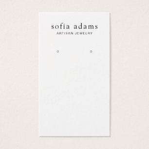Simple Custom Black and White Earring Holder Card
