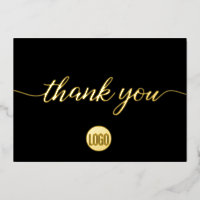 Simple Custom Black logo Business Thank you