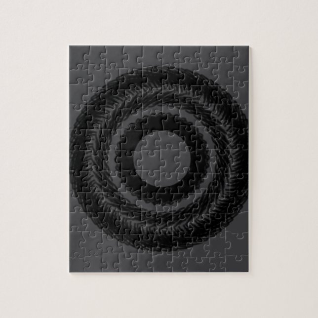simple custom BLACK mandala monogram add your name Jigsaw Puzzle (Vertical)