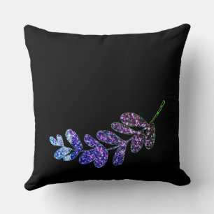simple custom blue purple black leaves add your cushion