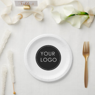 Simple Custom Business Company Logo  Paper Plate