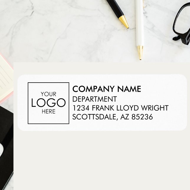 Simple Custom Business Company Logo Return Address Label (Creator Uploaded)