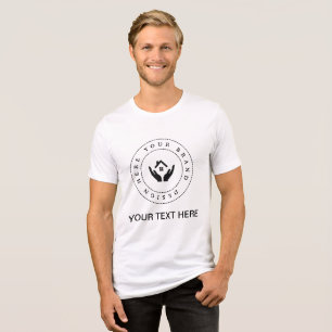 Simple Custom Business Logo and Text Promotional Tri-Blend Shirt